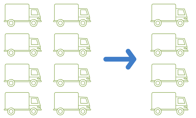 trucks, fewer truckloads