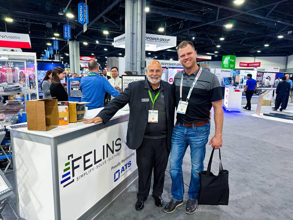Andrew Barrieau CEO of Felins Packaging with Nate Hoffman of Carrus Group at MODEX