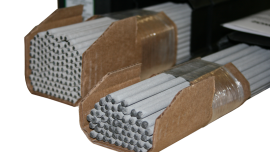 stretch film banded, wrapped welding rods