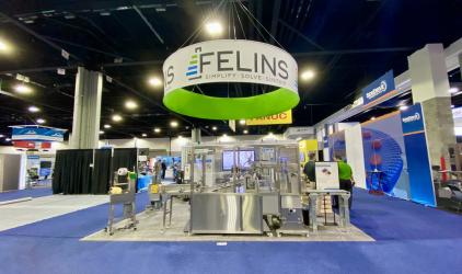 IPPE 2022 - Felins booth showcases small print automation and fully automated adhesive free labeling systems and automatic sleevers