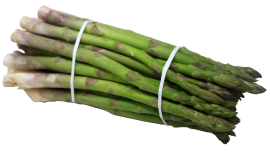 bundled asparagus, rubber banding